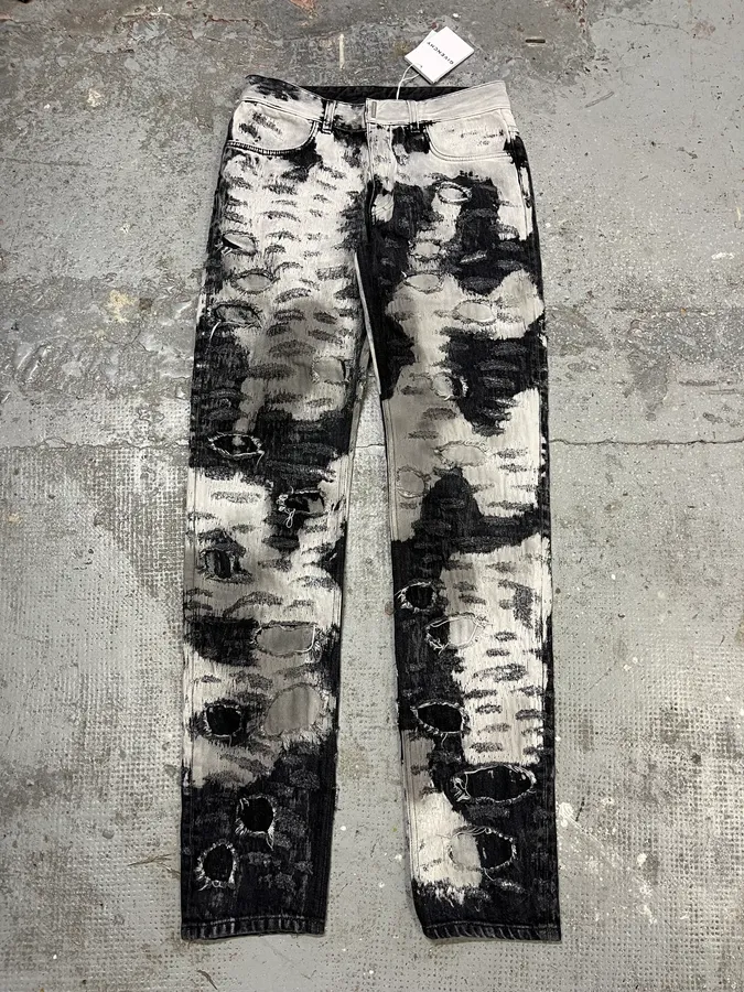 AW2022 Givenchy Distressed Monochrome Slim Jeans