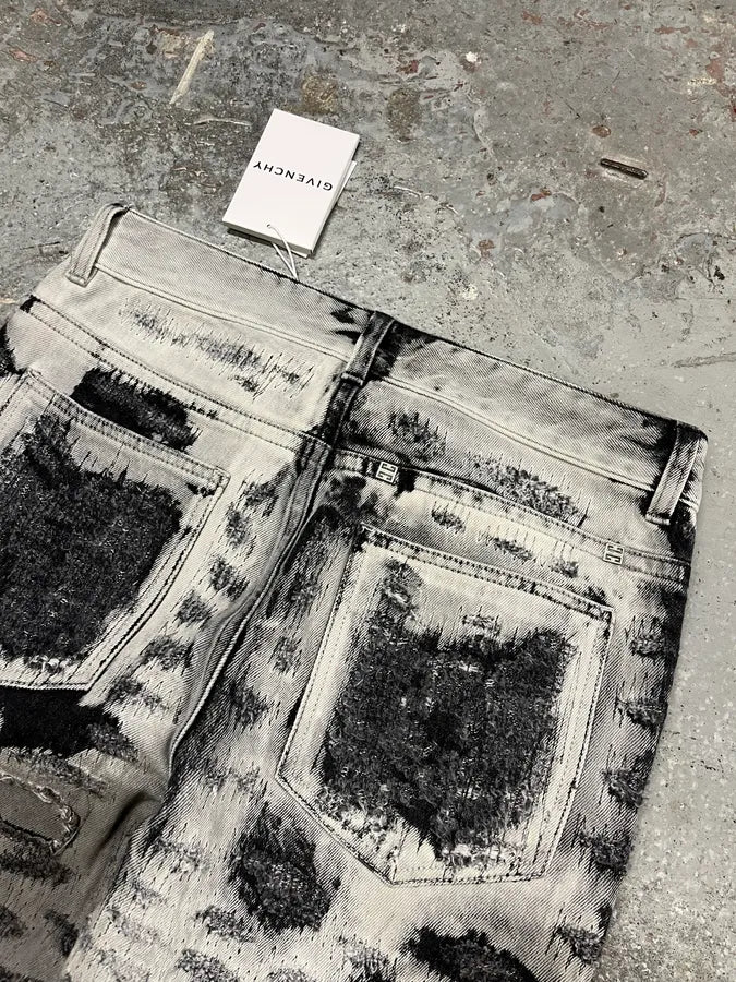 AW2022 Givenchy Distressed Monochrome Slim Jeans - Image 5