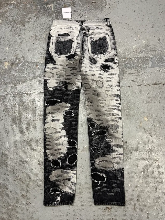 AW2022 Givenchy Distressed Monochrome Slim Jeans - Image 6