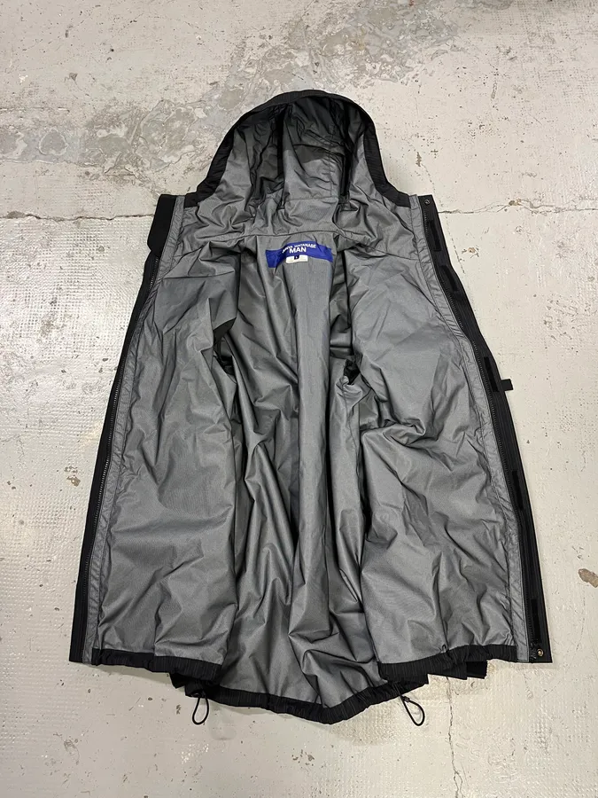 AW2022 Junya Watanabe Black Striped Cargo Hooded Parka Jacket - Image 11