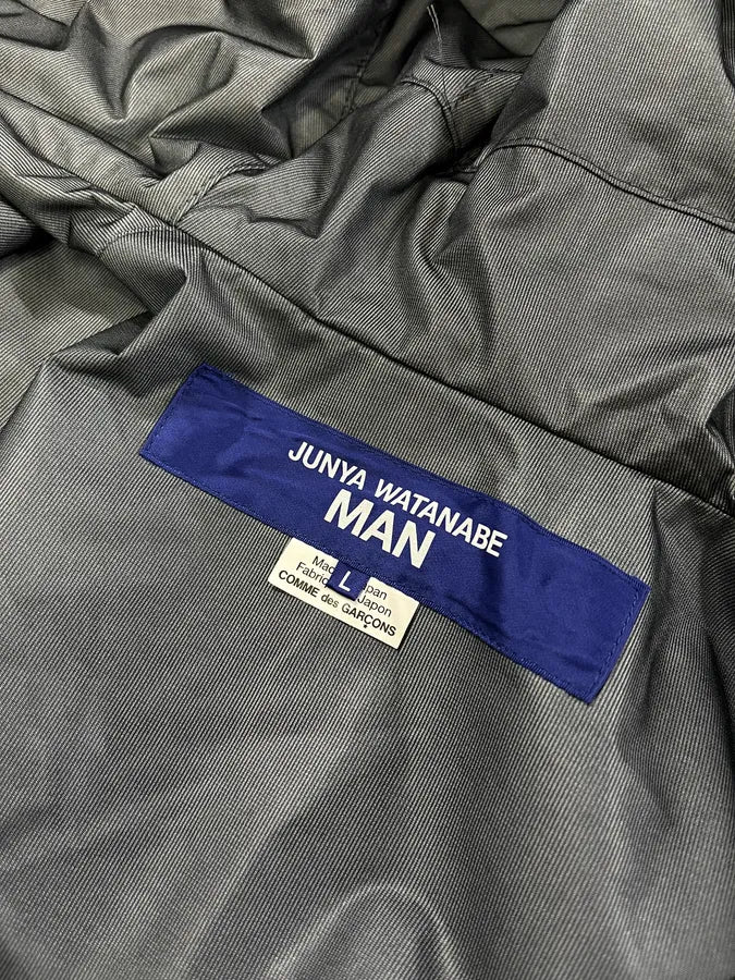 AW2022 Junya Watanabe Black Striped Cargo Hooded Parka Jacket - Image 12