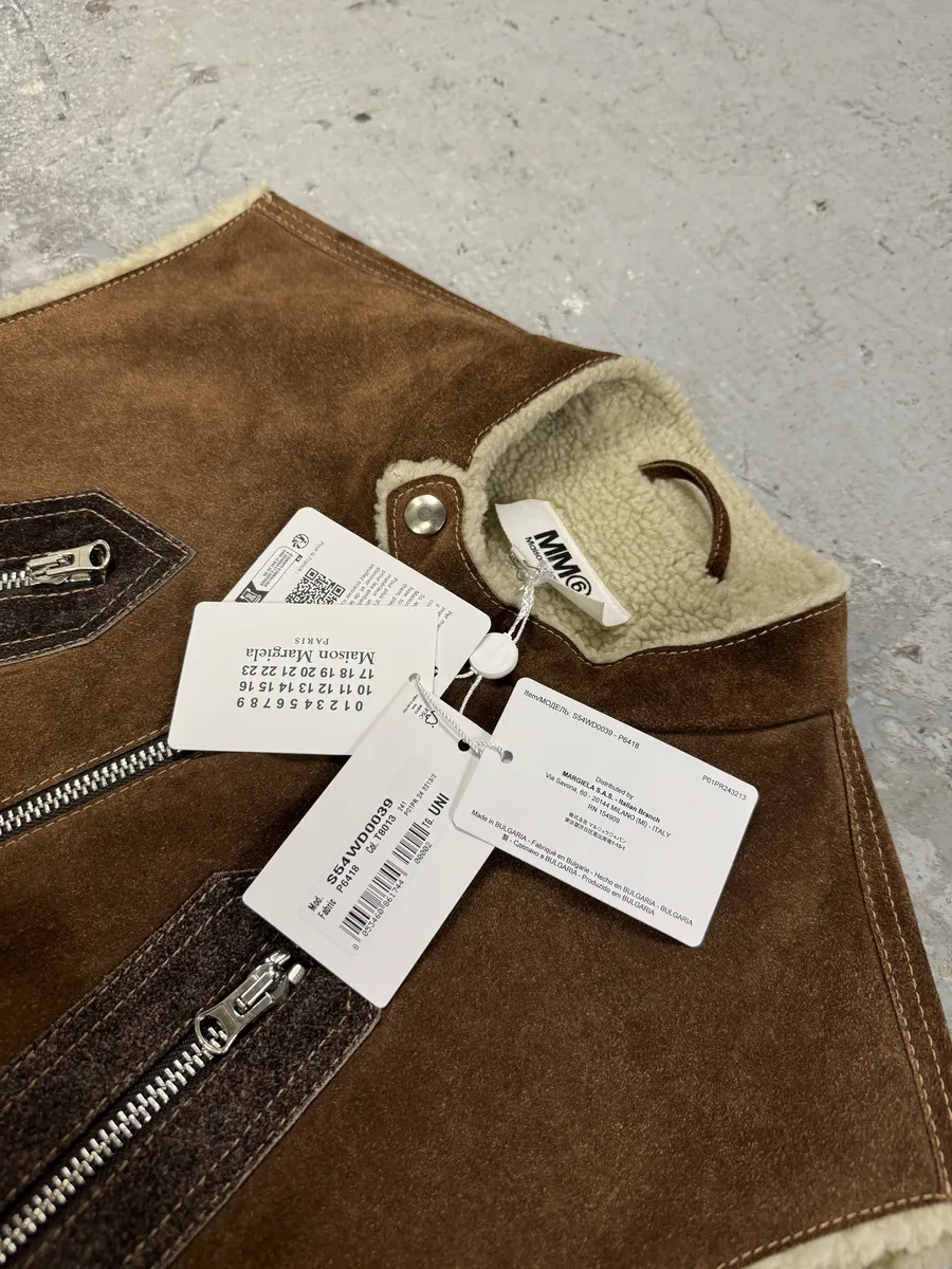 AW2022 Maison Margiela Brown 5 Zips Calf Leather Vest - Image 9