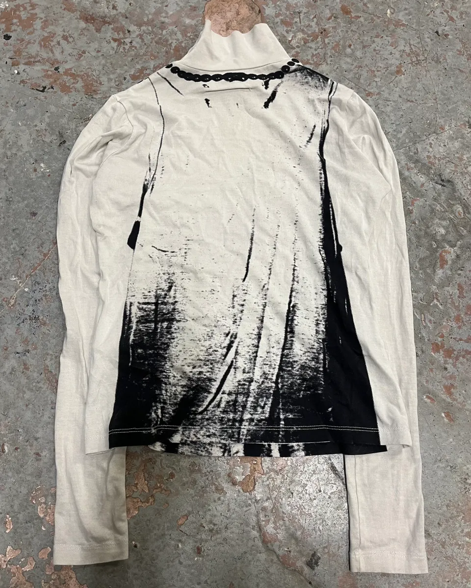 AW2022 Maison Margiela White Trompe LOeil Turtleneck Longsleeve - Image 8