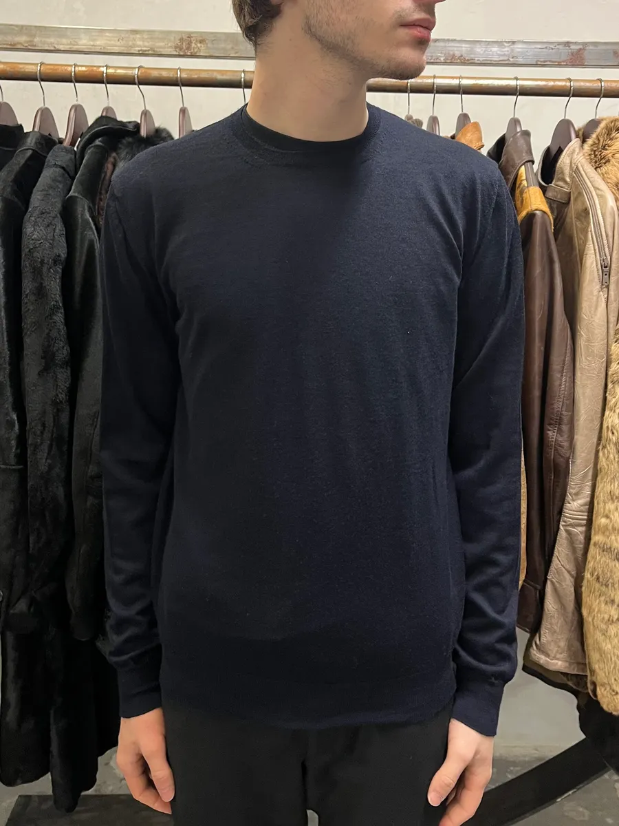 AW2022 Prada Navy Minimalist Sweater - Image 2
