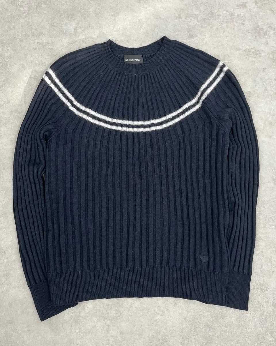 AW2023 Emporio Armani Circle Navy Wool Sweater