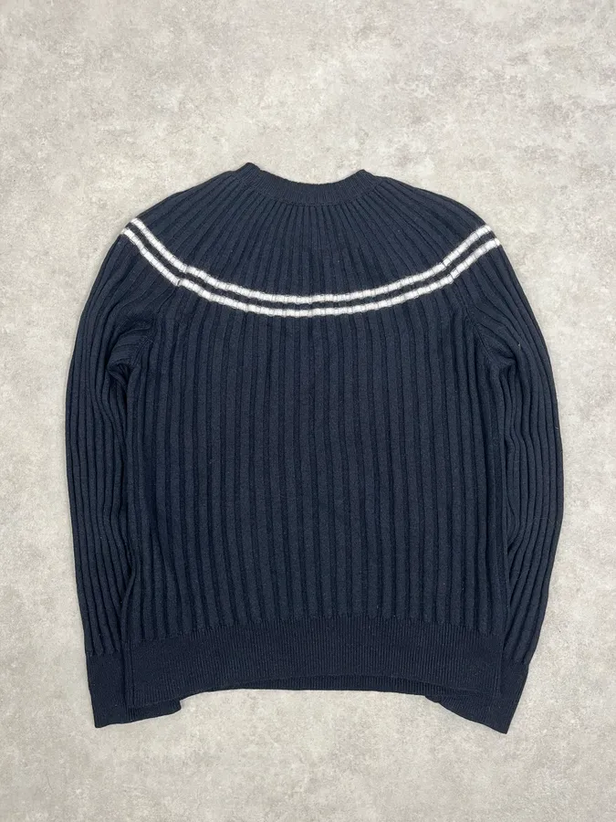 AW2023 Emporio Armani Circle Navy Wool Sweater - Image 6