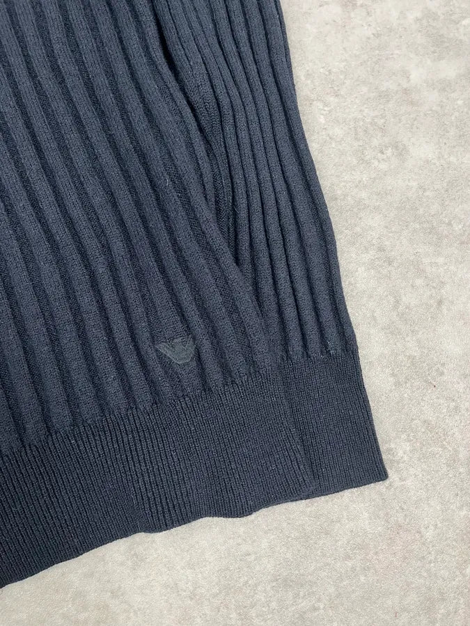 AW2023 Emporio Armani Circle Navy Wool Sweater - Image 8