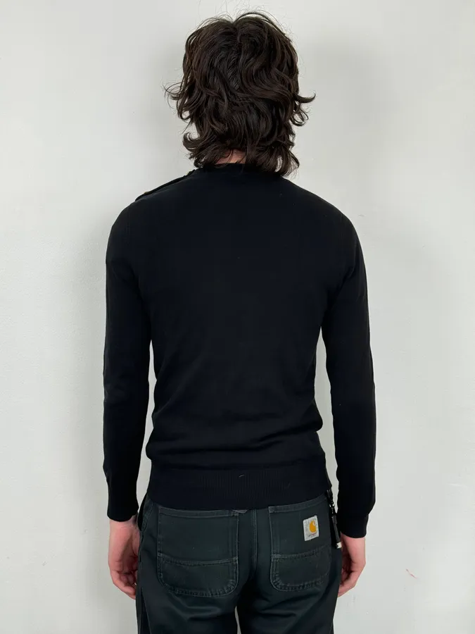 AW2023 Givenchy Black Guilded Buttons Sweater - Image 3