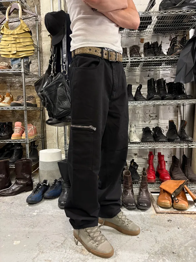 AW2023 Givenchy Black Multi Zips Cargo Pants - Image 3