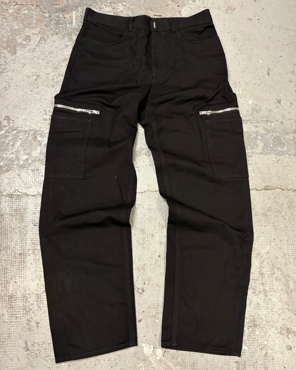 AW2023 Givenchy Black Multi Zips Cargo Pants