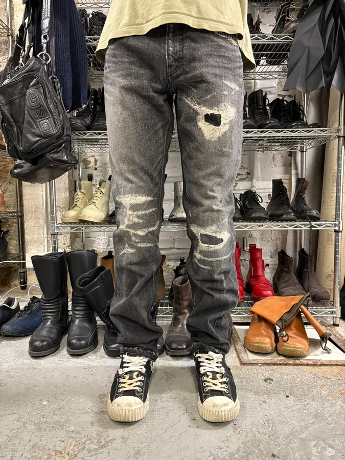 AW2023 Givenchy Distressed Grey Japanese Denim Jeans - Image 2
