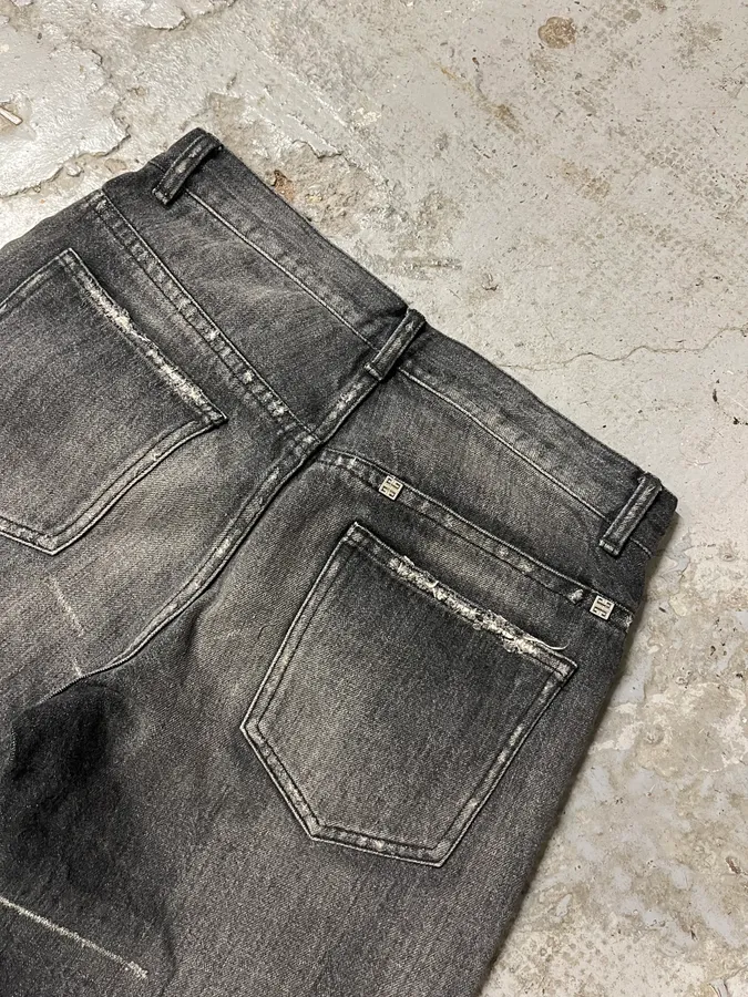 AW2023 Givenchy Distressed Grey Japanese Denim Jeans - Image 9