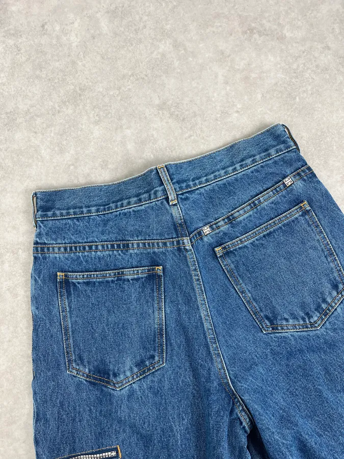 AW2023 Givenchy Indigo Blue Cargo Denim Jeans By Matthew Williams - Image 7