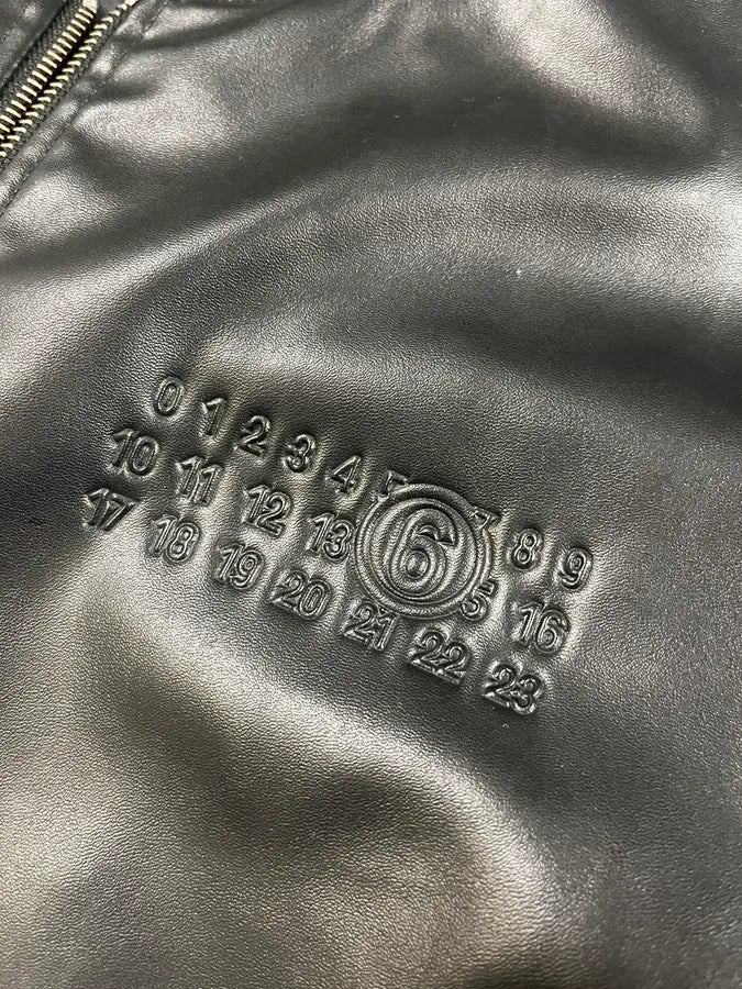 AW2023 Maison Margiela Black Leather Bomber Jacket - Image 10