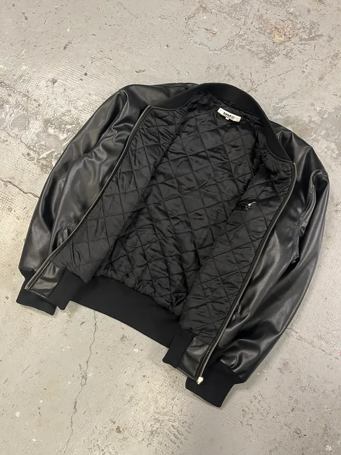 AW2023 Maison Margiela Black Leather Bomber Jacket - Image 5