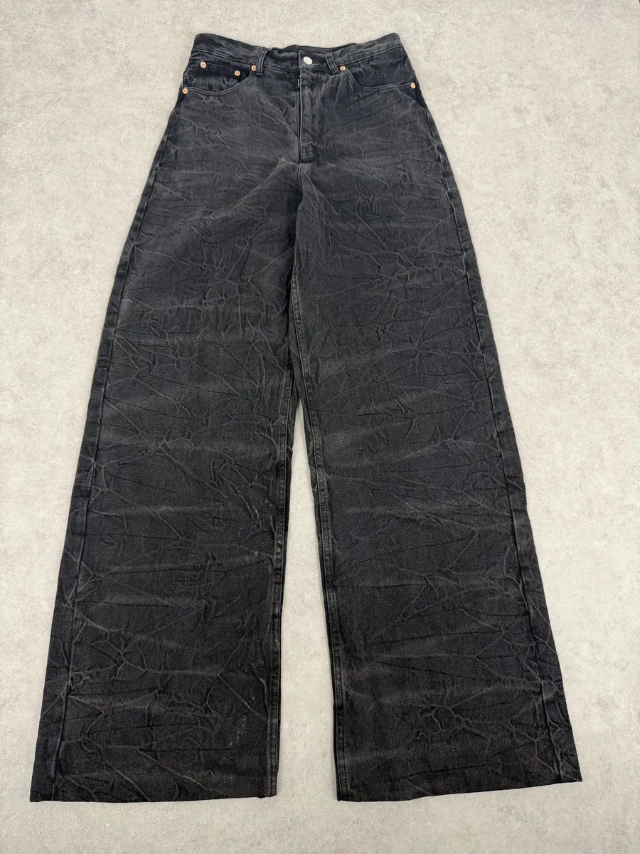AW2023 Maison Margiela Grey Extra Large Faded Denim Jeans - Image 4