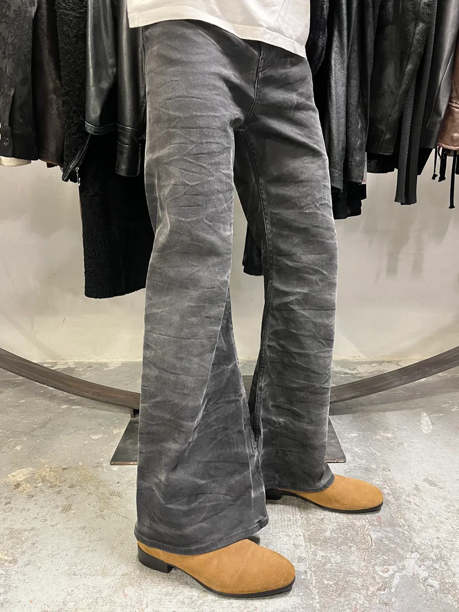 AW2023 Margiela MM6 Black Washed Bootcut Jean - Image 4