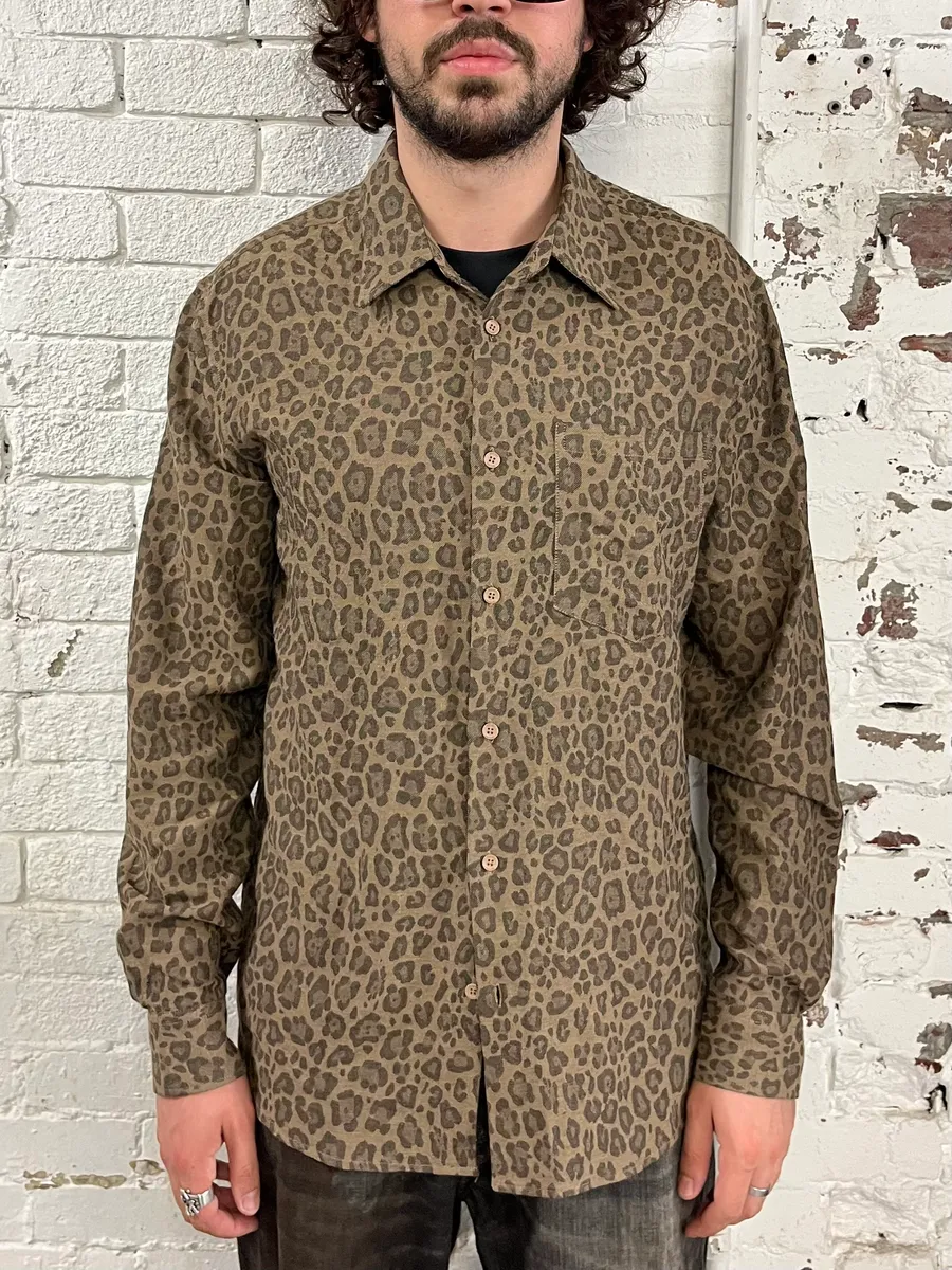 AW2024 Cavalli Leopard Print Brown Shirt