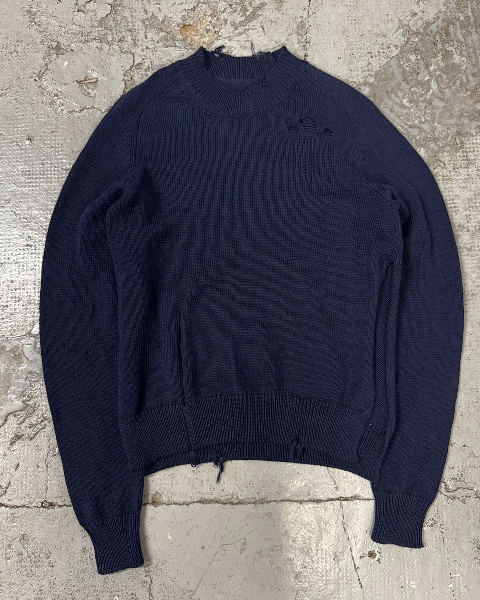 AW2024 Maison Margiela Blue Distressed Sweater