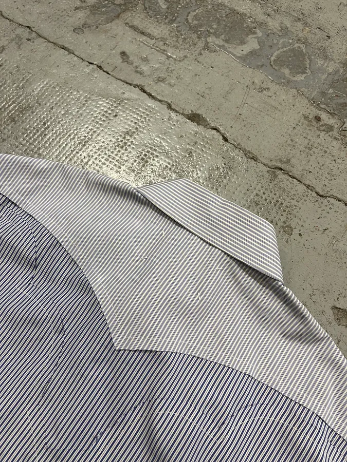 AW2024 Margiela Signature Panel Striped Classy Blue Shirt - Image 8