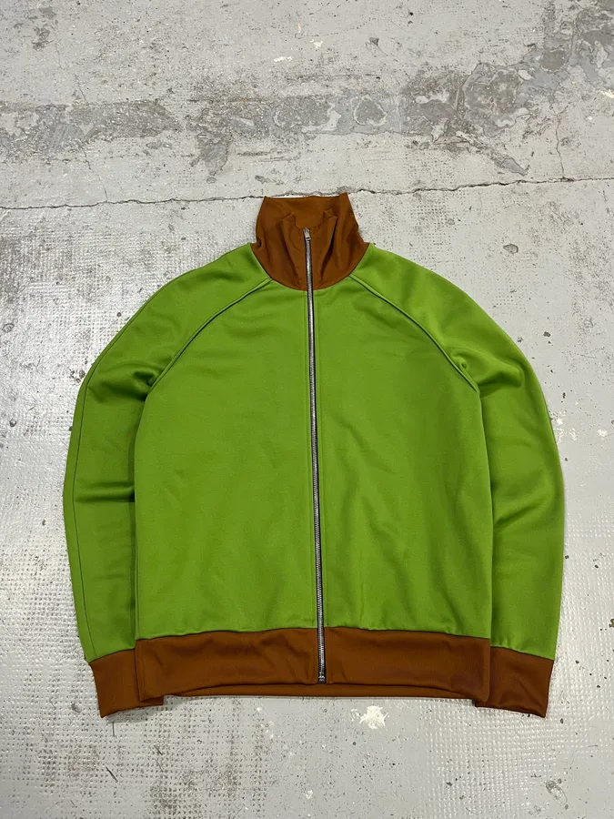 AW2024 Marni Green & Brown Zip-up Sweater