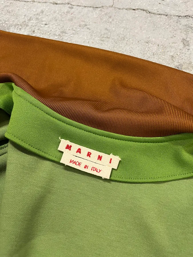 AW2024 Marni Green & Brown Zip-up Sweater - Image 9