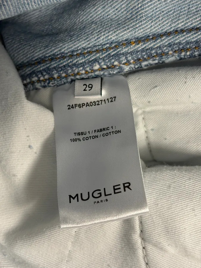 AW2024 Mugler Spiral Baggy Light Blue Jeans - Image 14