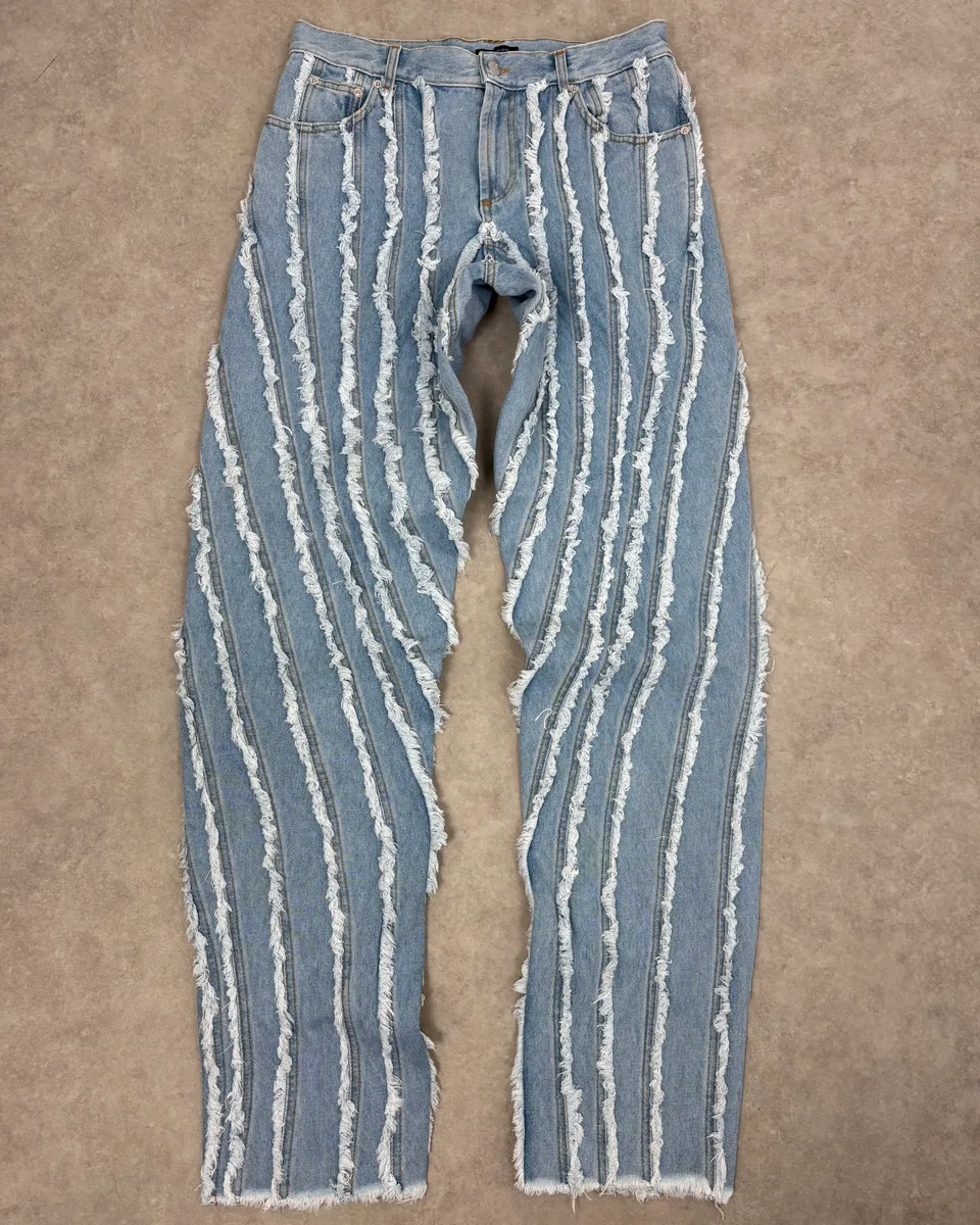 AW2024 Mugler Spiral Baggy Light Blue Jeans - Image 2