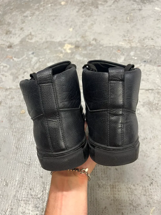Balenciaga Arena Black Grain Leather High Sneakers - Image 7