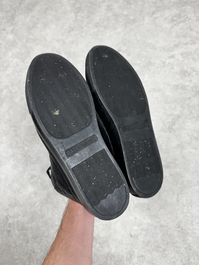 Balenciaga Arena Black High Leather Sneakers - Image 5