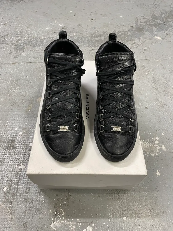 Balenciaga Arena Black Leather High Shoes - Image 2