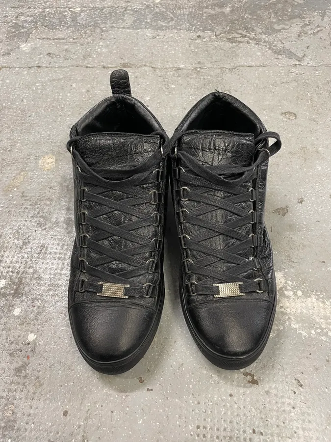 Balenciaga Arena Black Leather High Shoes - Image 2