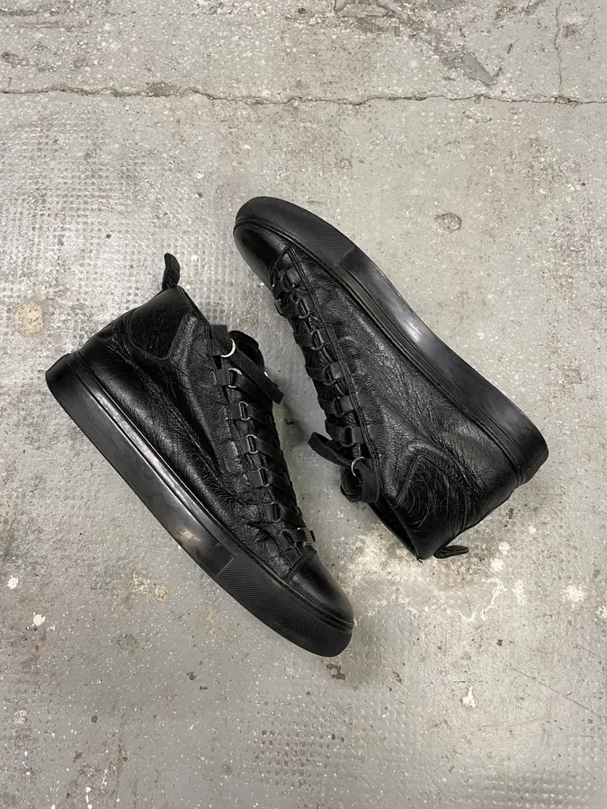 Balenciaga Arena Black Leather High Shoes - Image 6
