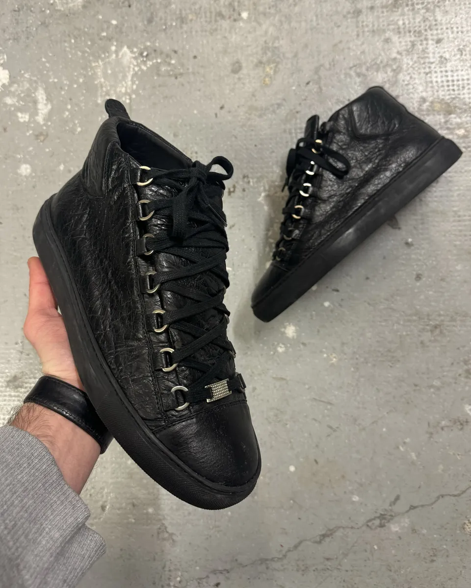 Balenciaga Arena Black Leather High Shoes