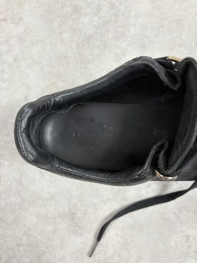 Balenciaga Arena Black Leather Low Sneakers - Image 10