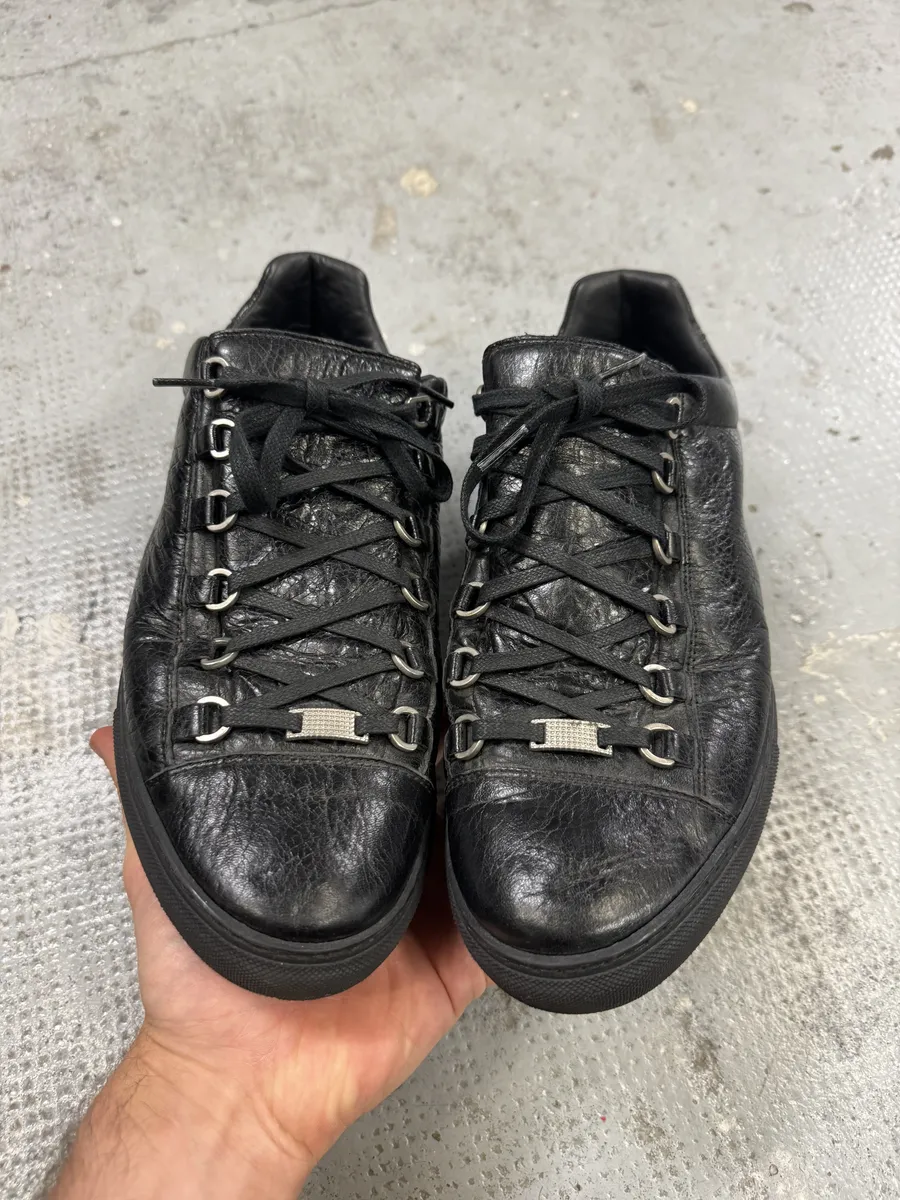 Balenciaga Arena Black Leather Sneakers - Image 3
