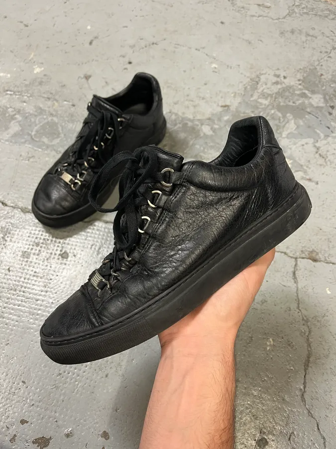 Balenciaga Arena Black Leather Sneakers