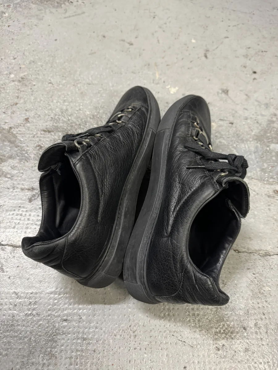 Balenciaga Arena Black Leather Sneakers - Image 3