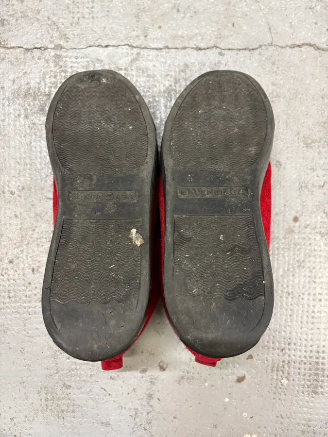 Balenciaga Arena Black & Red Suede Leather High Sneakers - Image 8