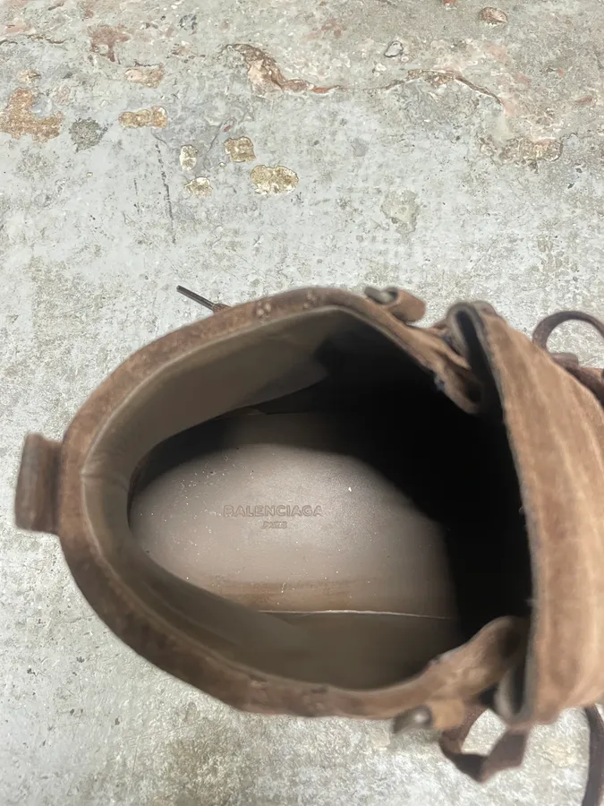 Balenciaga Arena Brown Suede Leather High Sneakers - Image 10