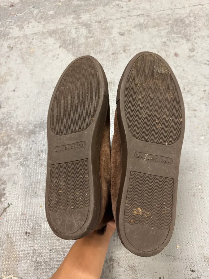 Balenciaga Arena Brown Suede Leather High Sneakers - Image 6