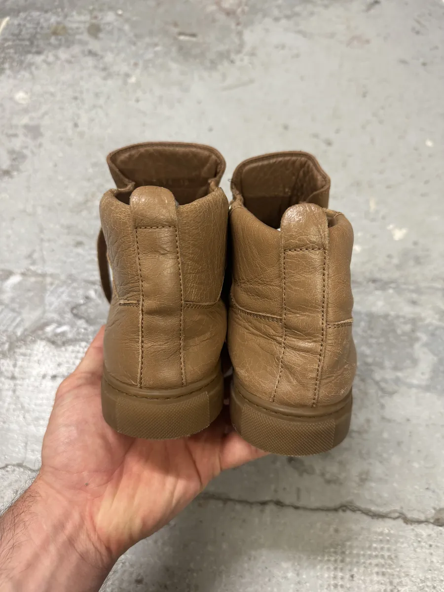Balenciaga Arena Camel Leather High Sneakers - Image 5