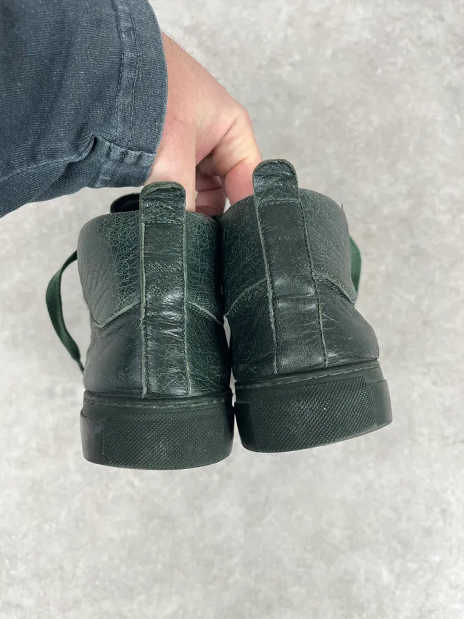 Balenciaga Arena Green High Leather Sneakers - Image 6