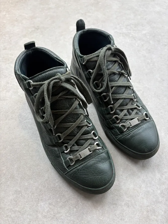 Balenciaga Arena Green High Top Sneakers - Image 4