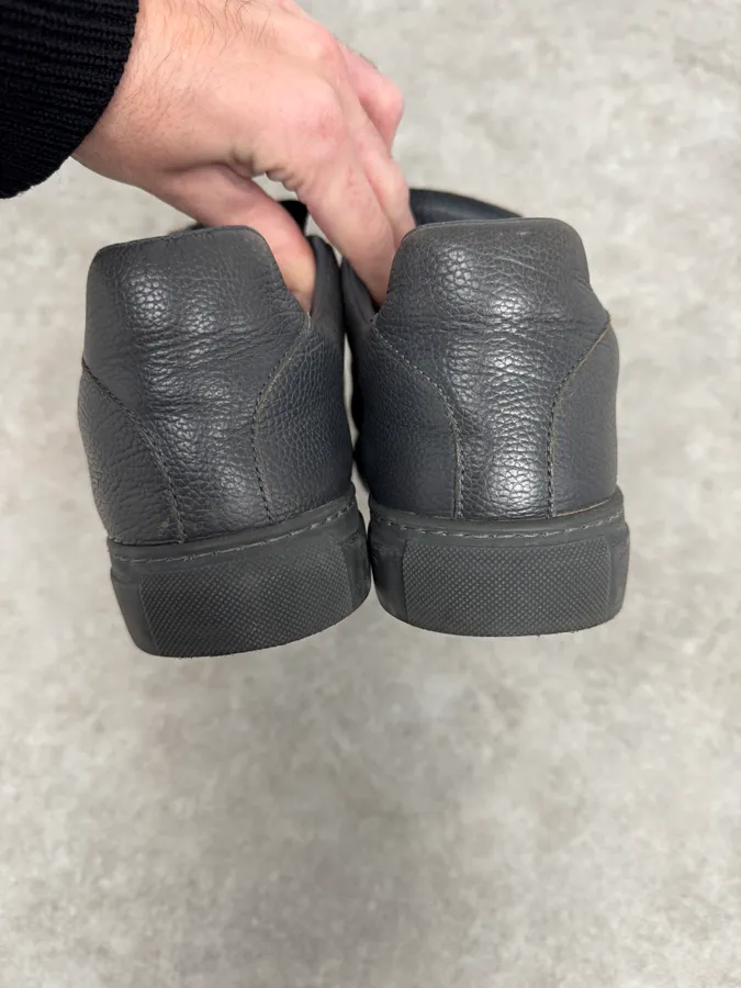Balenciaga Arena Grey Grained Leather Sneakers - Image 6
