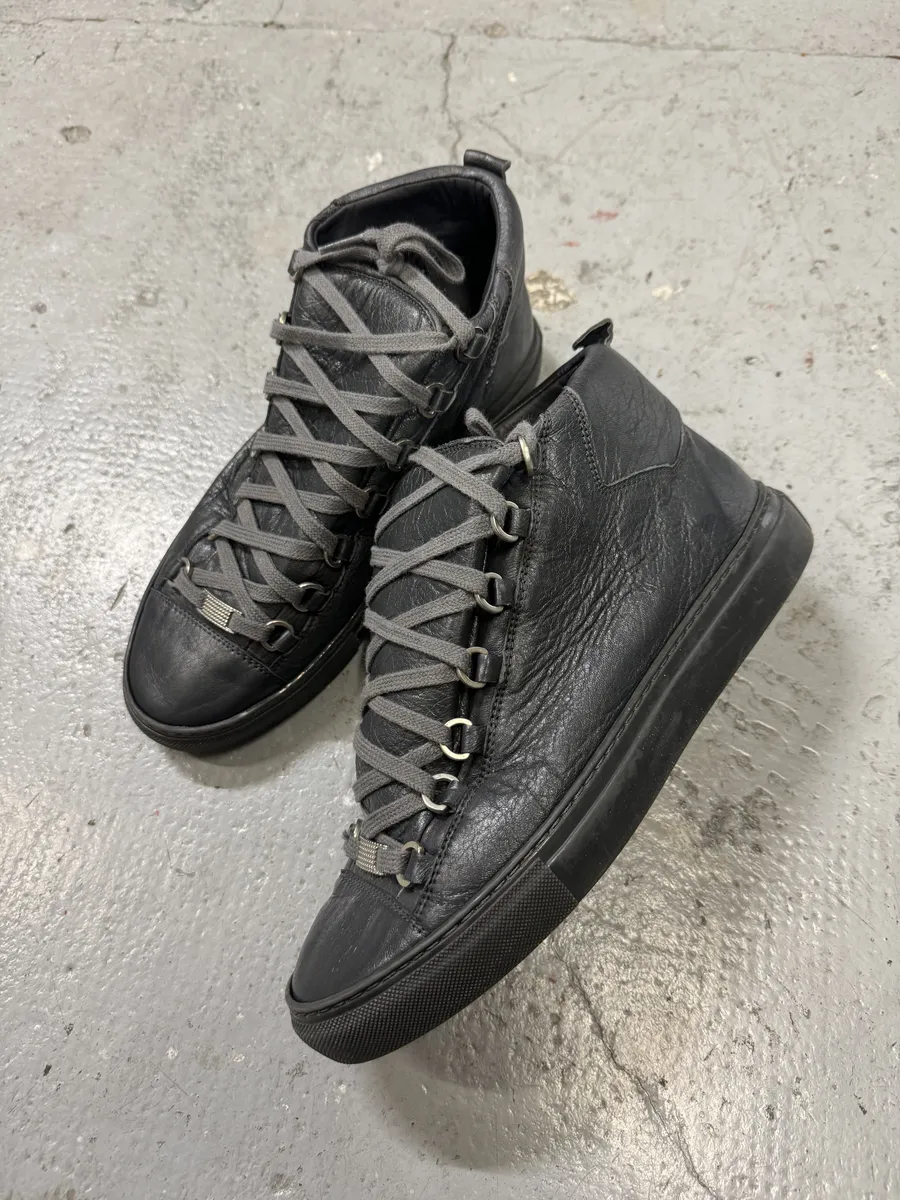 Balenciaga Arena Grey High Leather Shoes - Image 10