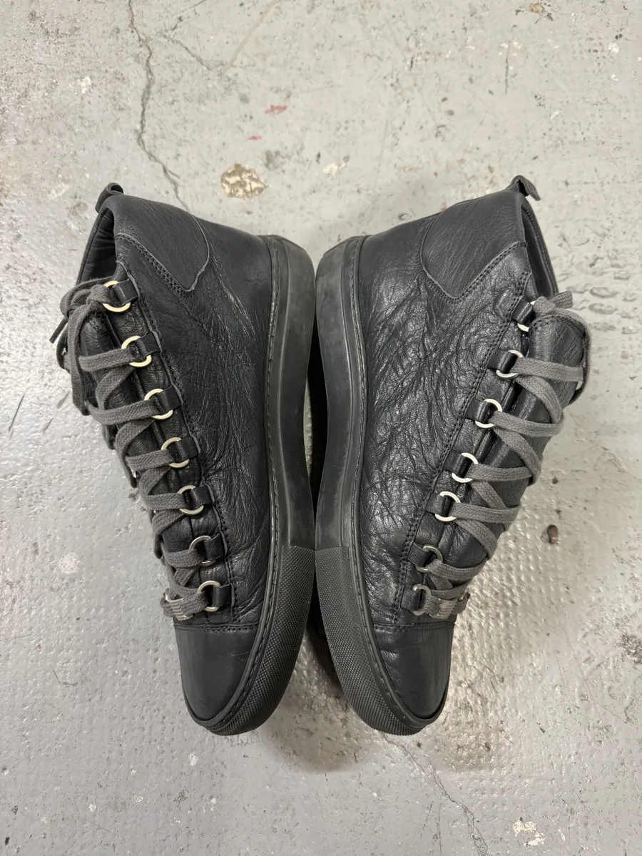 Balenciaga Arena Grey High Leather Shoes - Image 3