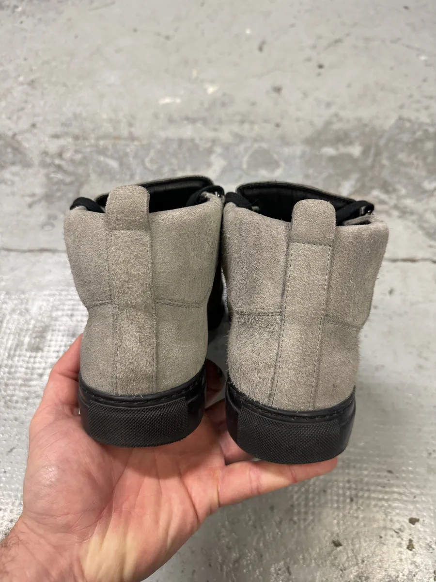 Balenciaga Arena Grey High Suede Leather Sneakers - Image 5