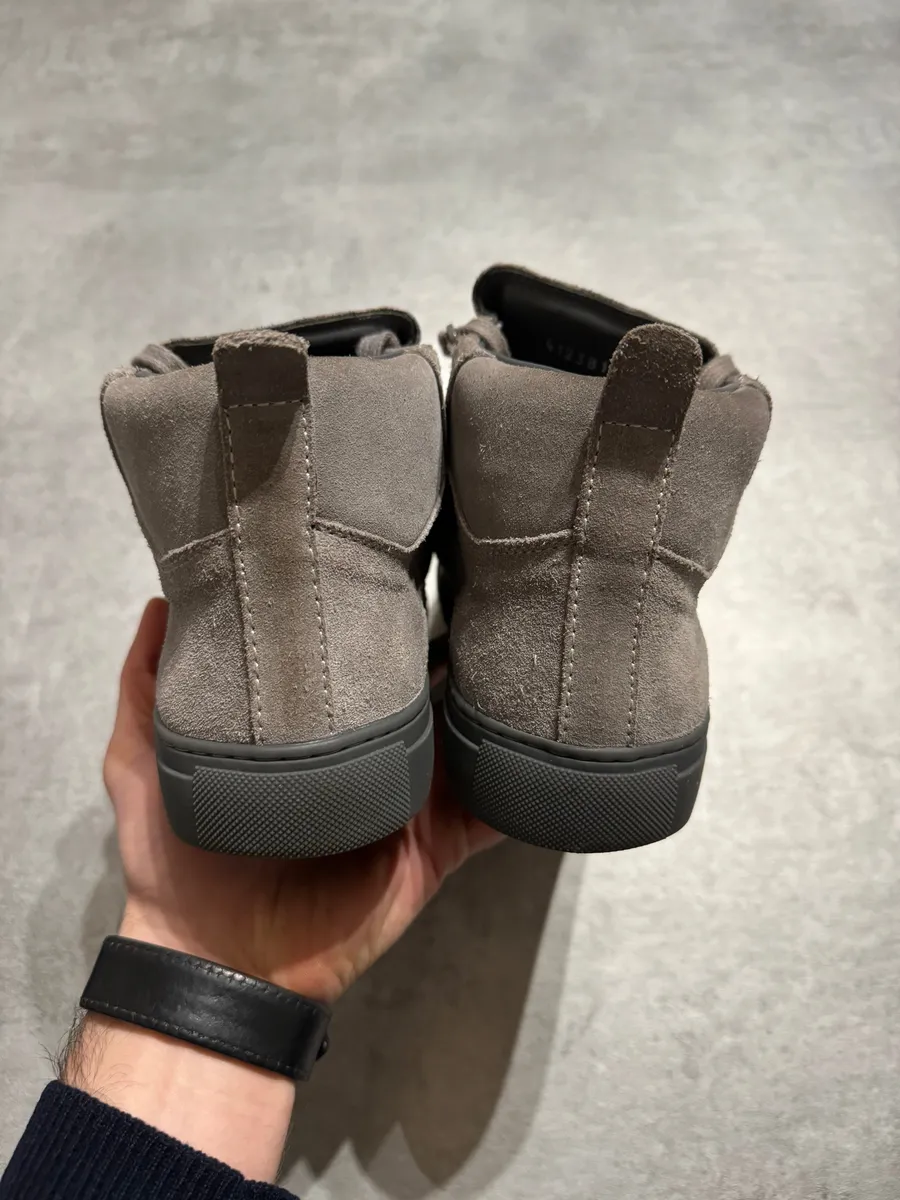 Balenciaga Arena Grey Suede High Leather Shoes - Image 6