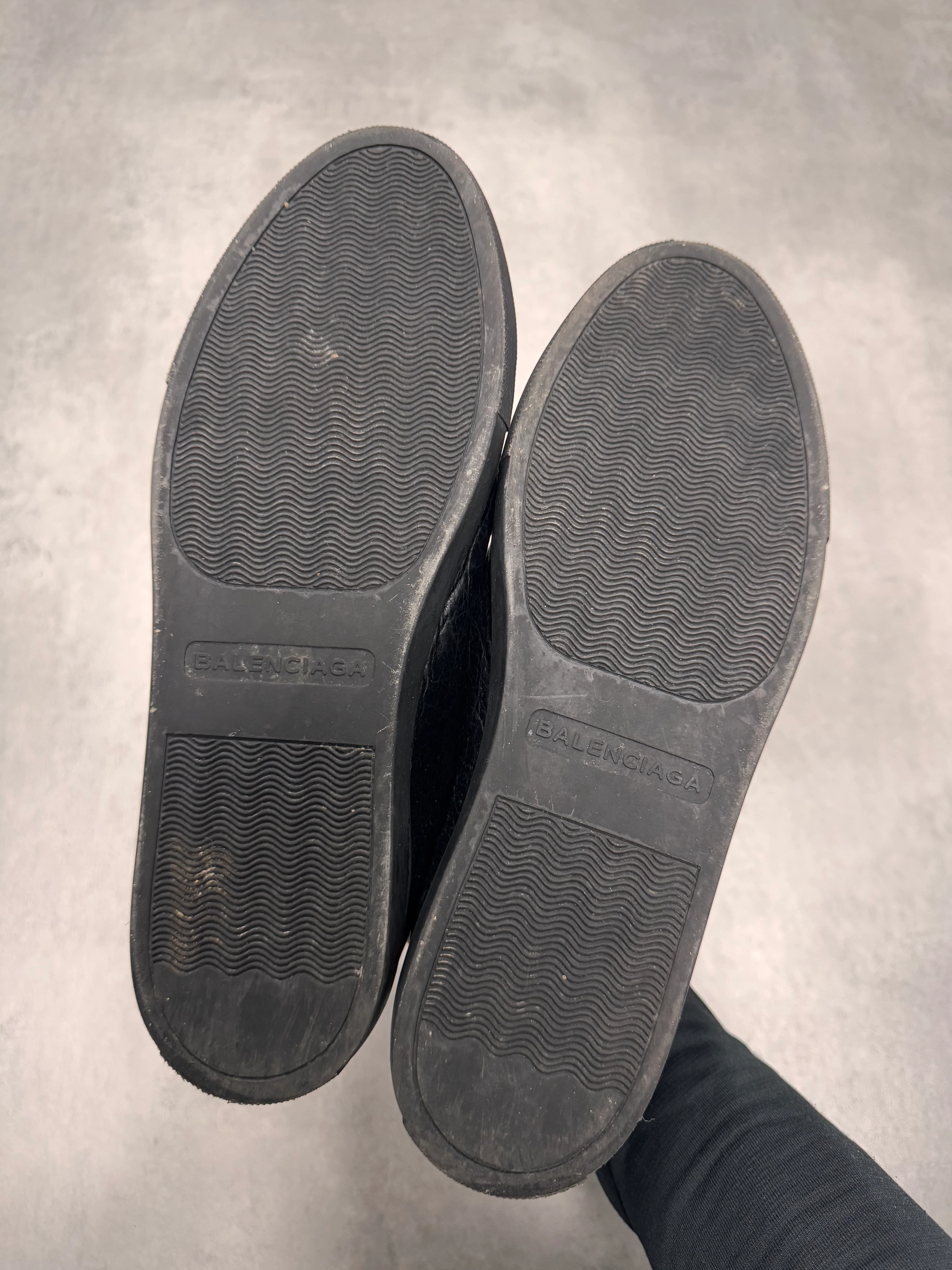 Balenciaga Arena High Black Cracked Leather Sneakers - Image 8